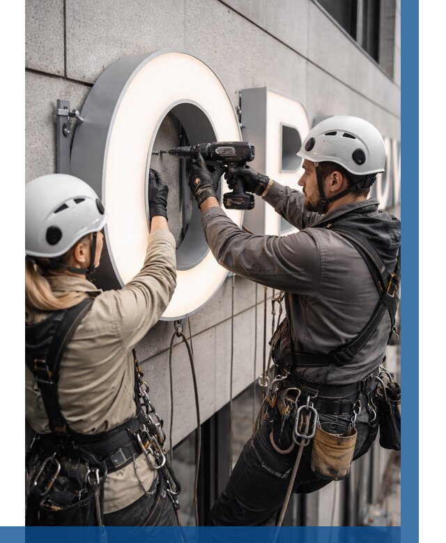 Монтаж световых букв в Белгороде от 3116 р. под ключ ВЫСОТНИК-Блг