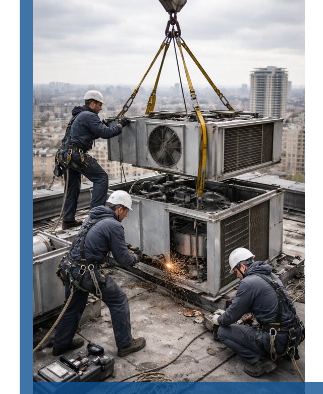 Демонтаж крышной установки в Белгороде любой сложности