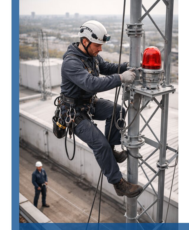 Монтаж заградительных огней и обслуживание объектов в Белгороде