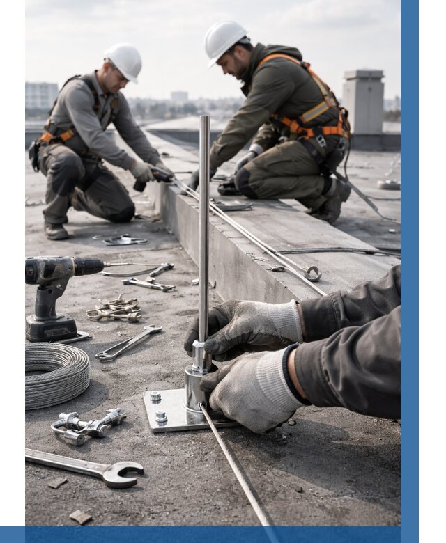 Монтаж молниезащиты на кровле в Белгороде цена от 25968 р. | ВЫСОТНИК-Блг