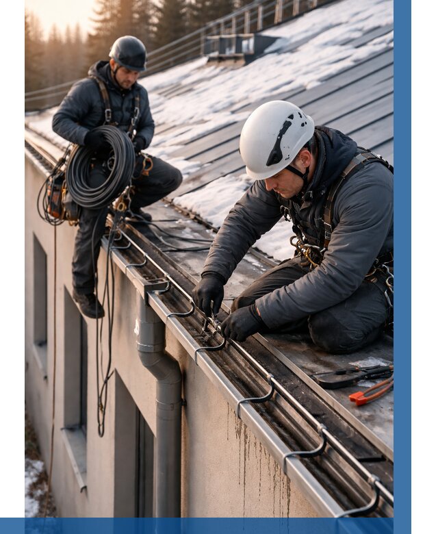 Монтаж греющего кабеля на кровле в Белгороде от 467 р. | ВЫСОТНИК-Блг