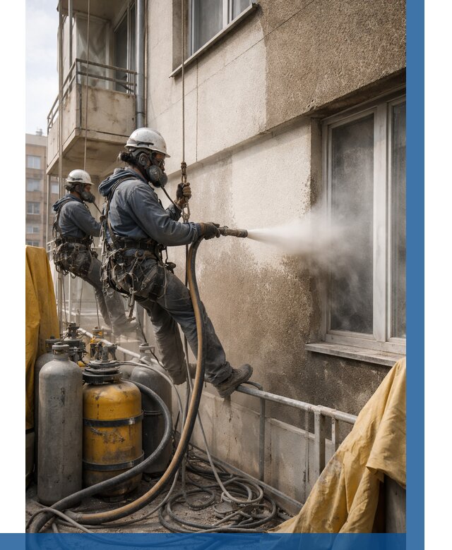 Пескоструйная очистка фасада в Белгороде от 675 р. | ВЫСОТНИК-Блг