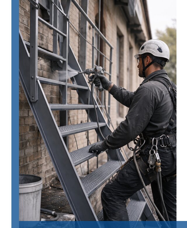 Покраска и антикоррозионная защита пожарных лестниц в Белгороде