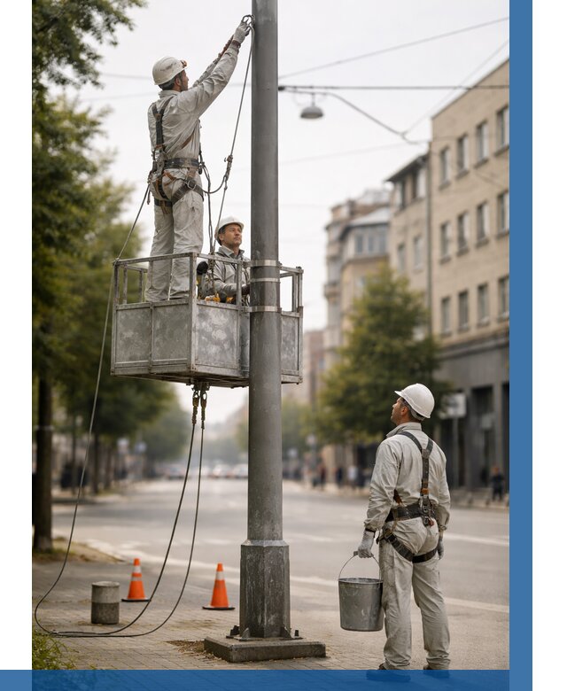 Покраска опор освещения в Белгороде от 5194 р. | ВЫСОТНИК-Блг