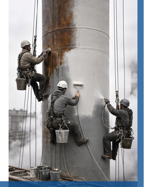 Покраска дымовых труб в Белгороде от 8829 р. | ВЫСОТНИК-Блг