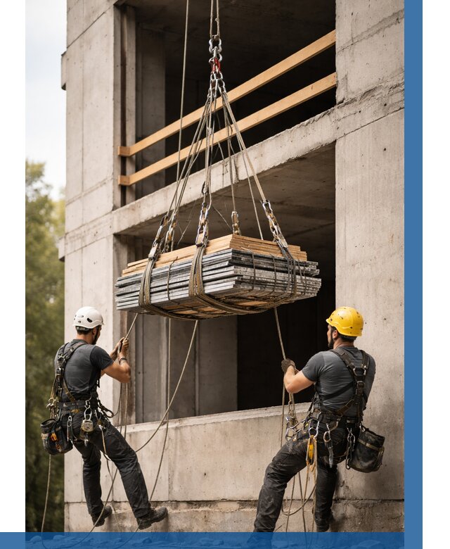 Подъем материала на этаж веревками в Белгороде от 1558 р. | ВЫСОТНИК-Блг