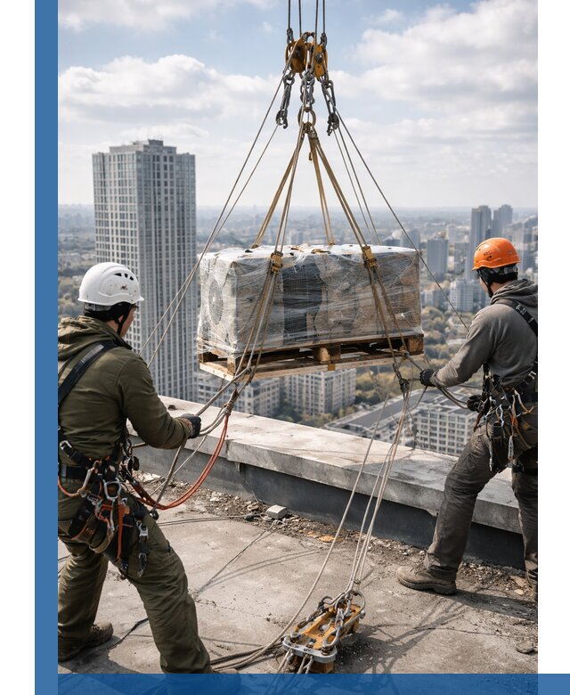 Подъем и монтаж крупногабаритных грузов на крышу в Белгороде