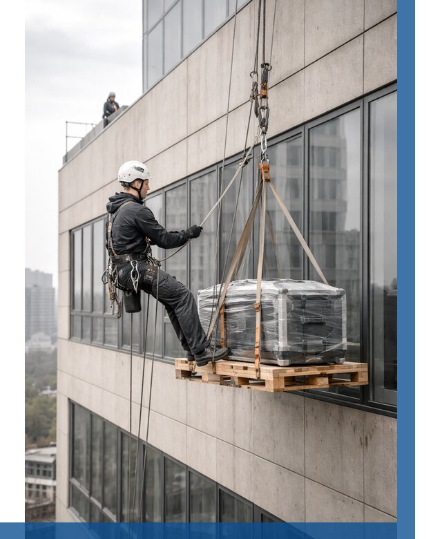 Спуск груза по фасаду в Белгороде от 3635 р. | ВЫСОТНИК-Блг