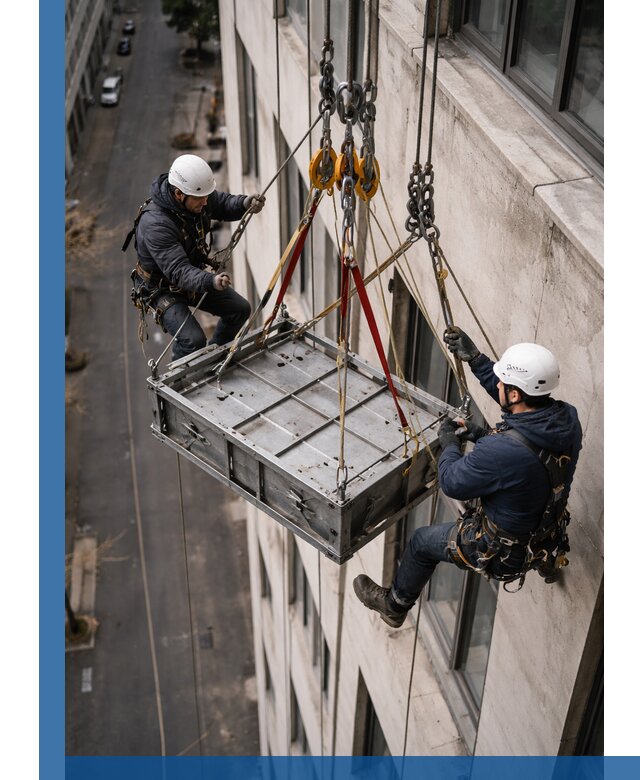 Спуск и подъем грузов по фасаду в Белгороде для зданий