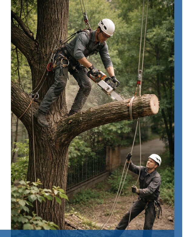 Спил деревьев альпинистами в Белгороде от 8310 р. | ВЫСОТНИК-Блг