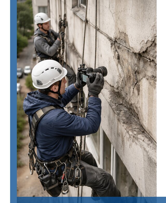 Фотофиксация дефектов фасада с высотной съемкой в Белгороде