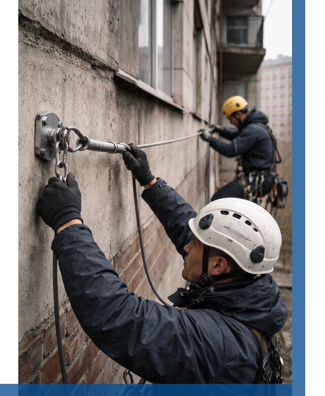 Монтаж анкерных линий в Белгороде от 3116 р. | ВЫСОТНИК-Блг